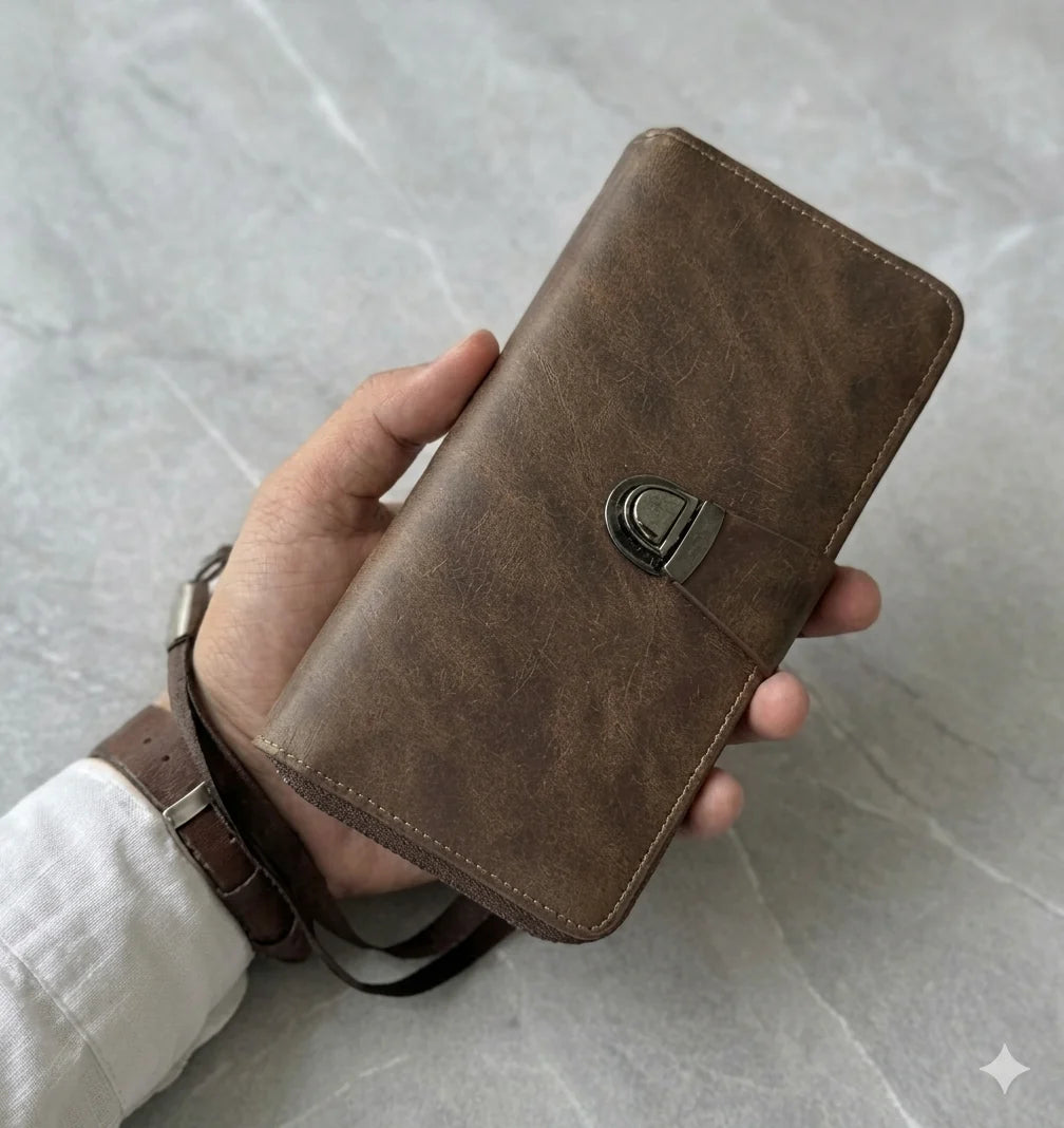 Royal Buckle Leather Wallet