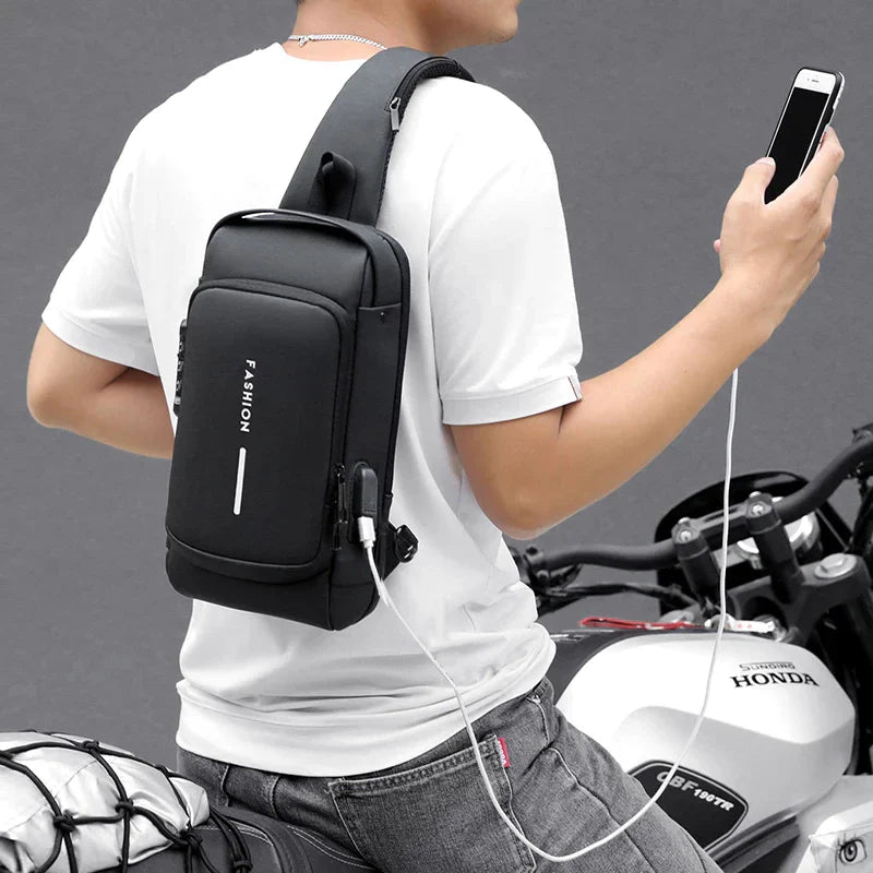 Crossbody Tech Sling Bag With USB Charging Port