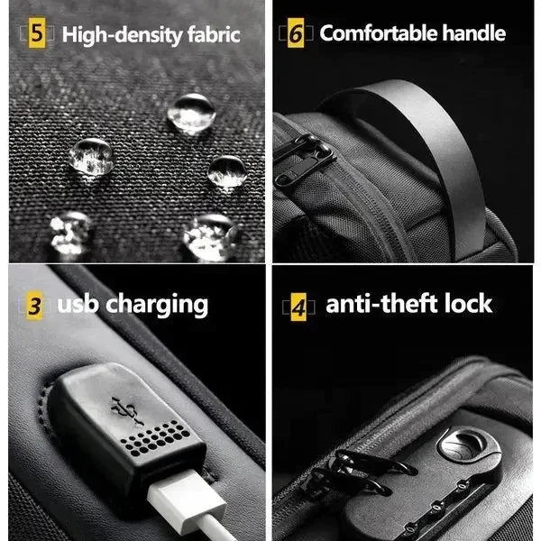 Crossbody Tech Sling Bag With USB Charging Port