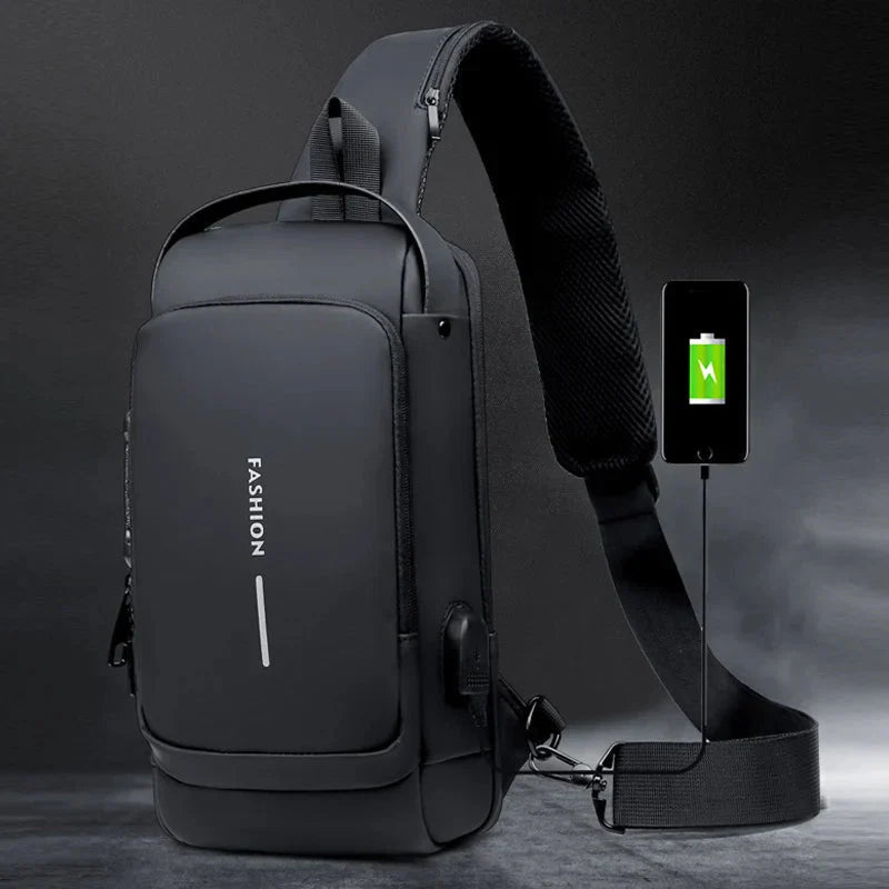 Crossbody Tech Sling Bag With USB Charging Port