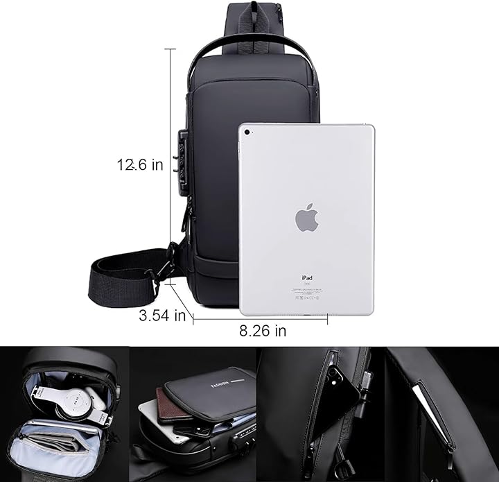 Crossbody Tech Sling Bag With USB Charging Port