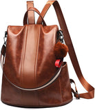 Women's Ladies Rucksack Anti-theft Bag PU Leather Backpack