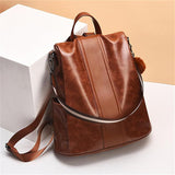 Women's Ladies Rucksack Anti-theft Bag PU Leather Backpack