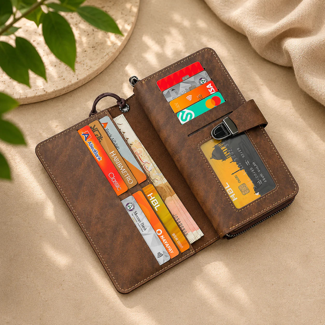 Royal Buckle Leather Wallet
