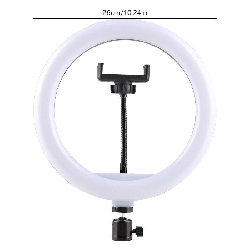 LED Ring Light with Phone Holder, Adjustable Desktop Tripod