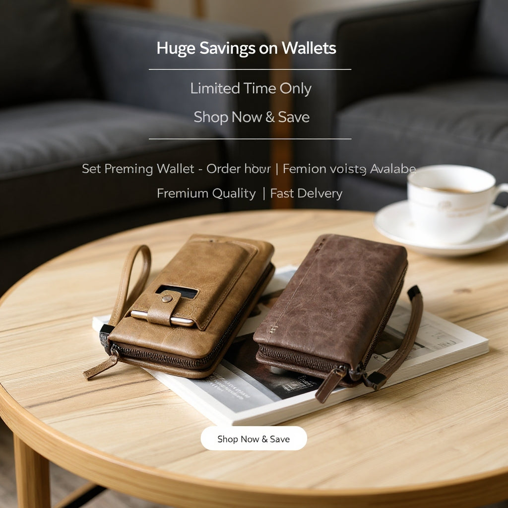 Luxury Zipper Wallet (Card Holder With Phone Pocket)