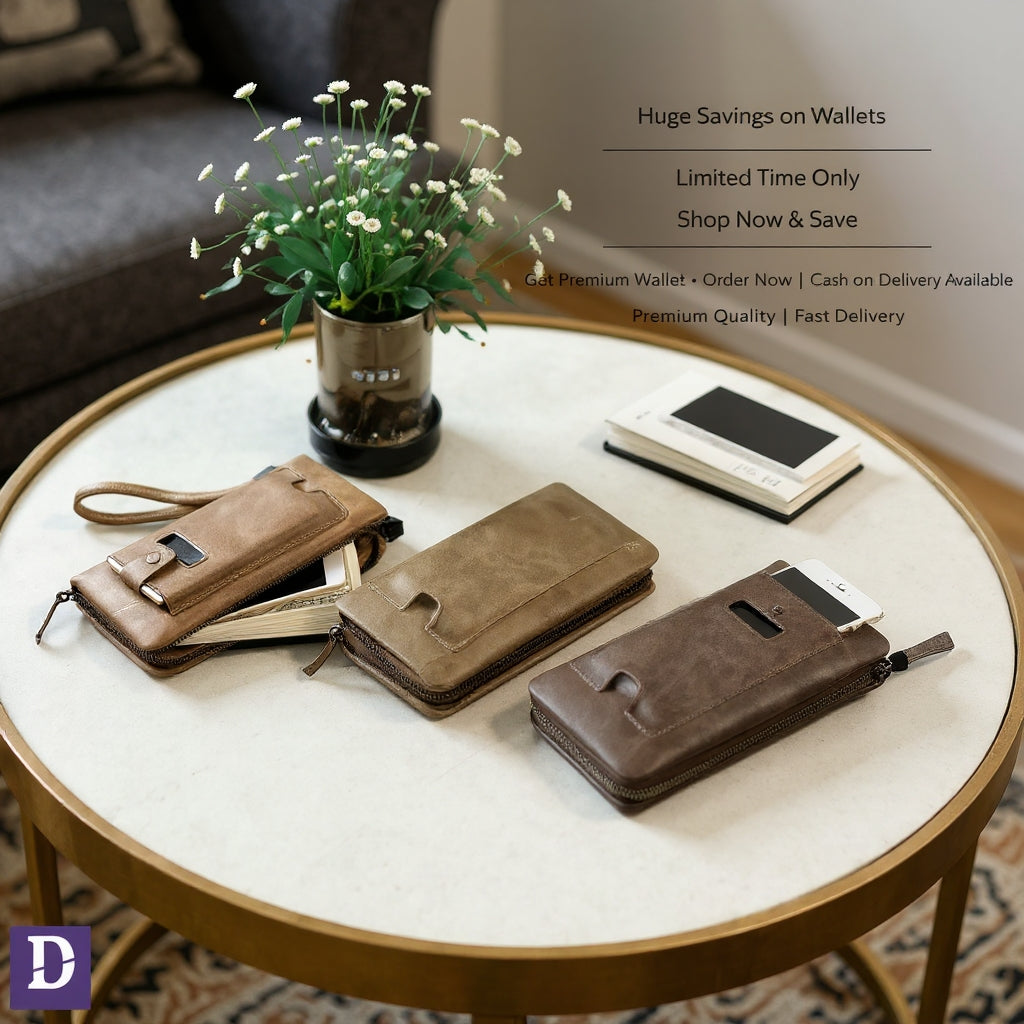 Luxury Zipper Wallet (Card Holder With Phone Pocket)