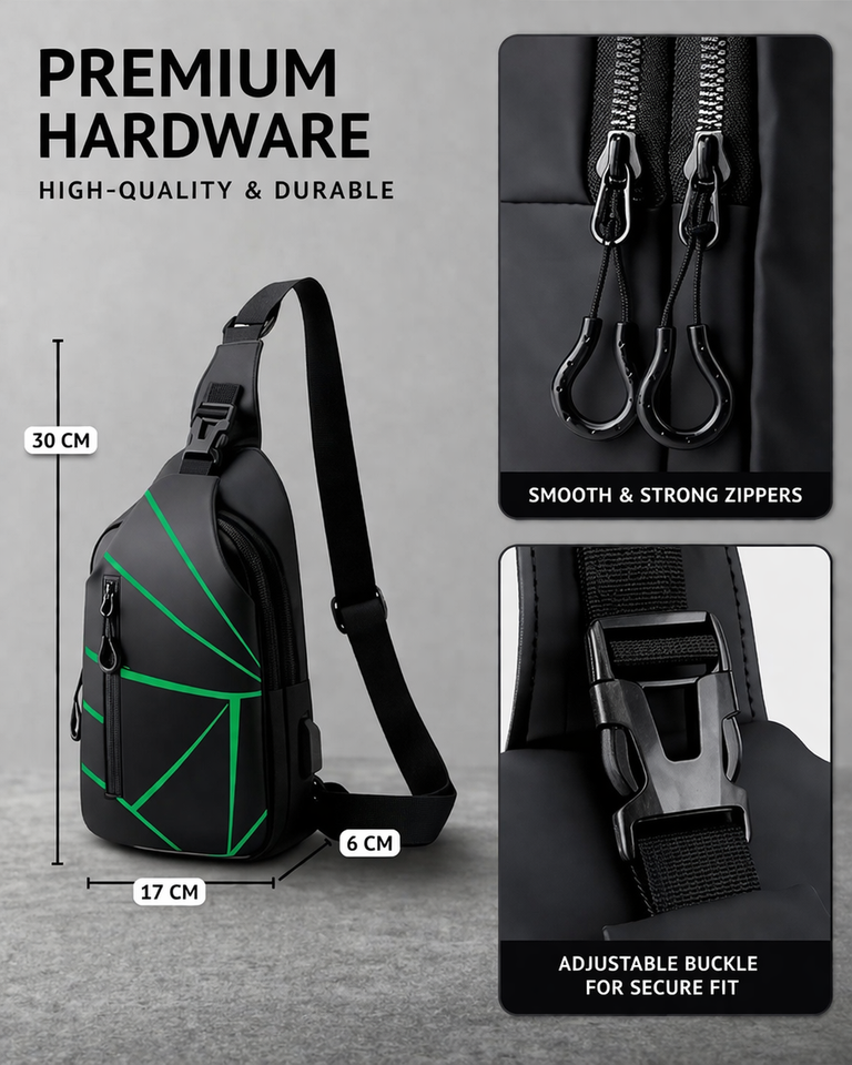 Premium Reflective Anti-Theft Sling Bag – Waterproof & Urban Style