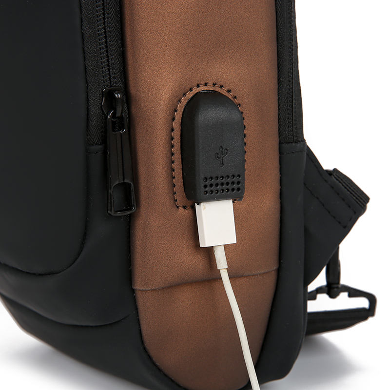 Luxury Leather Sling Bag – USB Charging Port & Anti-Theft Crossbody Design