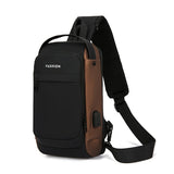 Luxury Leather Sling Bag – USB Charging Port & Anti-Theft Crossbody Design