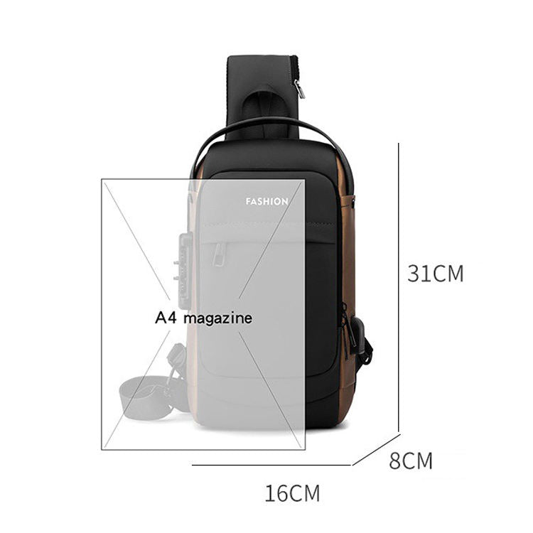 Luxury Leather Sling Bag – USB Charging Port & Anti-Theft Crossbody Design